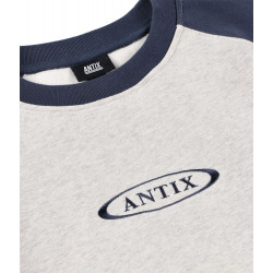 Antix Simplex Raglan Organic Sweatshirt Heather Grey Navy
